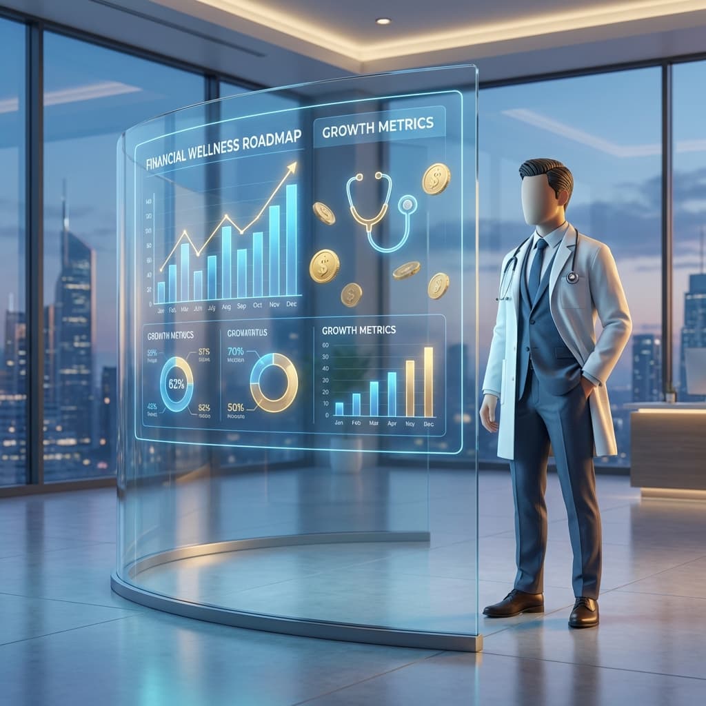 Doctor reviewing roadmap